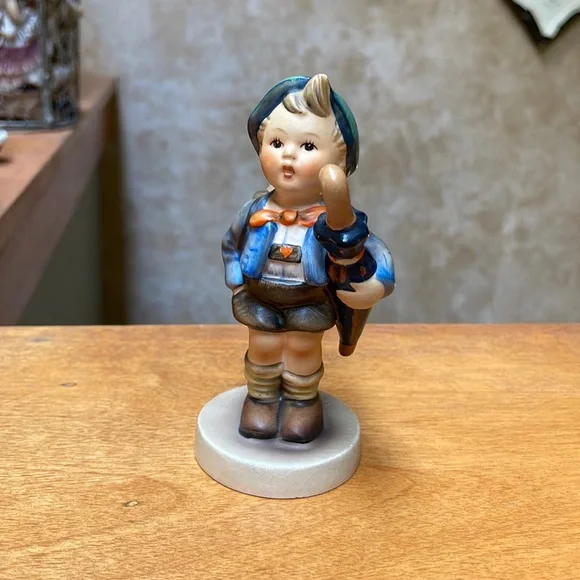 Hummel Accents Boy With Pig And Umbrella Hummel Home From